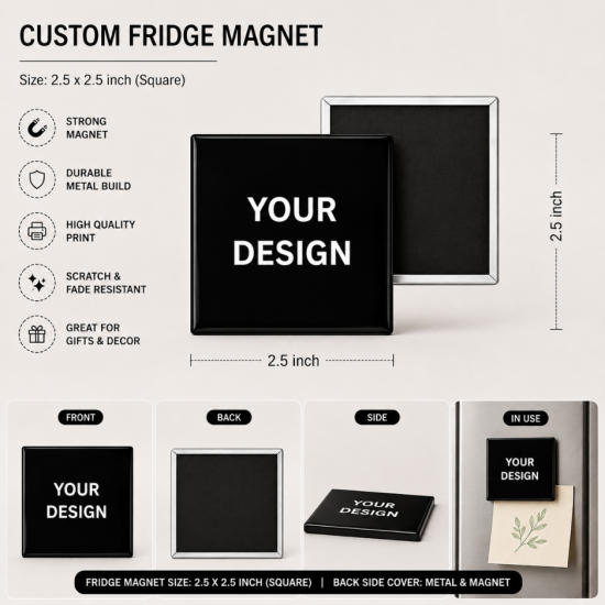 Custom Magnet Kulkas Foto Aesthetic Persegi | Fridge Magnet Souvenir Murah